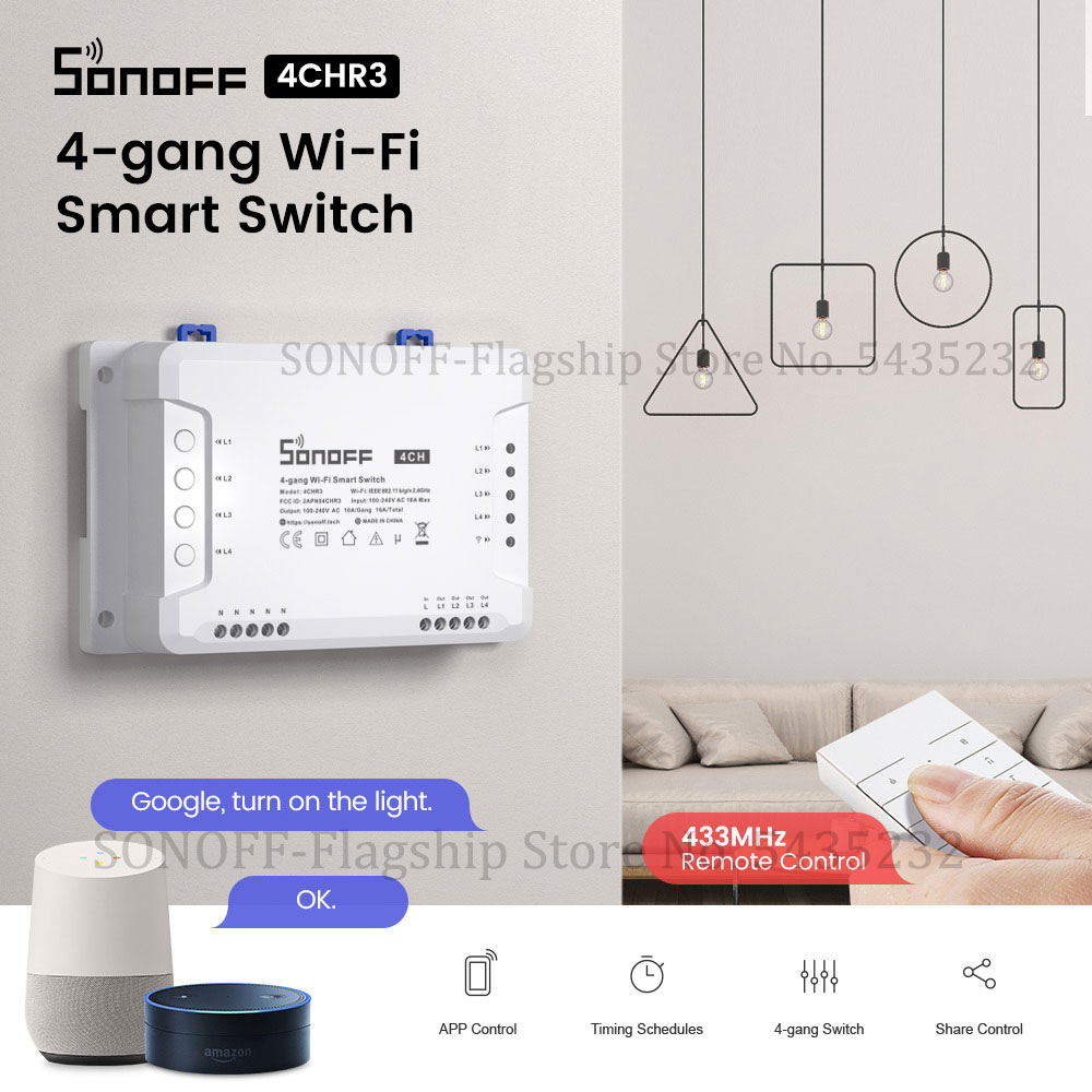 Itead SONOFF 4CH R3 Wifi 무선 원격 - Sonoff 리뷰 및 가격
