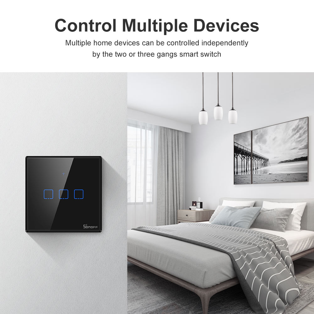 SONOFF T3EU 블랙 와이파이 스마트 월 터치 스 - Sonoff Basic 리뷰 및 가격