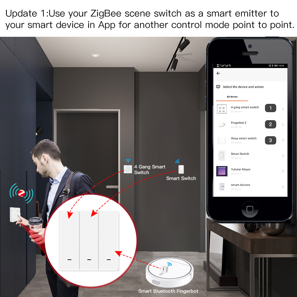 MOES Tuya ZigBee 씬 스위치 무선 푸시 버 - Smart Relay Tuya 리뷰 및 가격