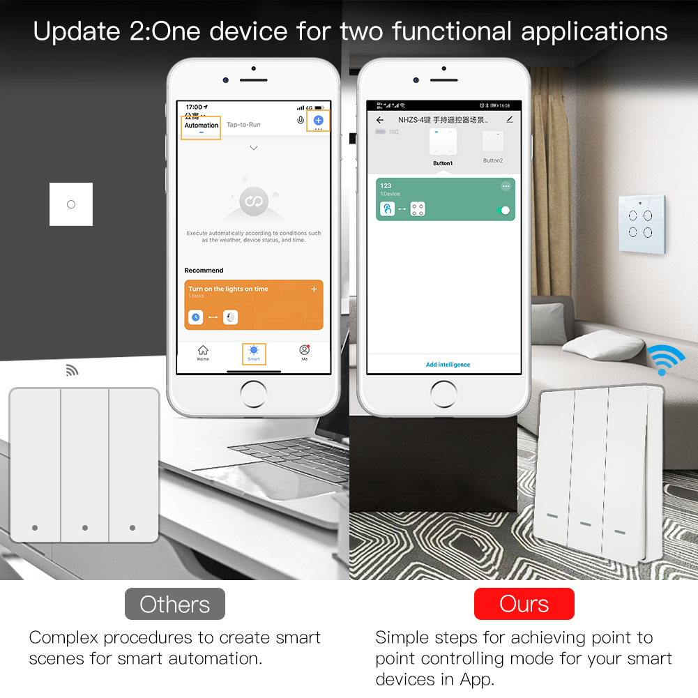 MOES Tuya ZigBee 씬 스위치 무선 푸시 버 - Smart Relay Tuya 리뷰 및 가격