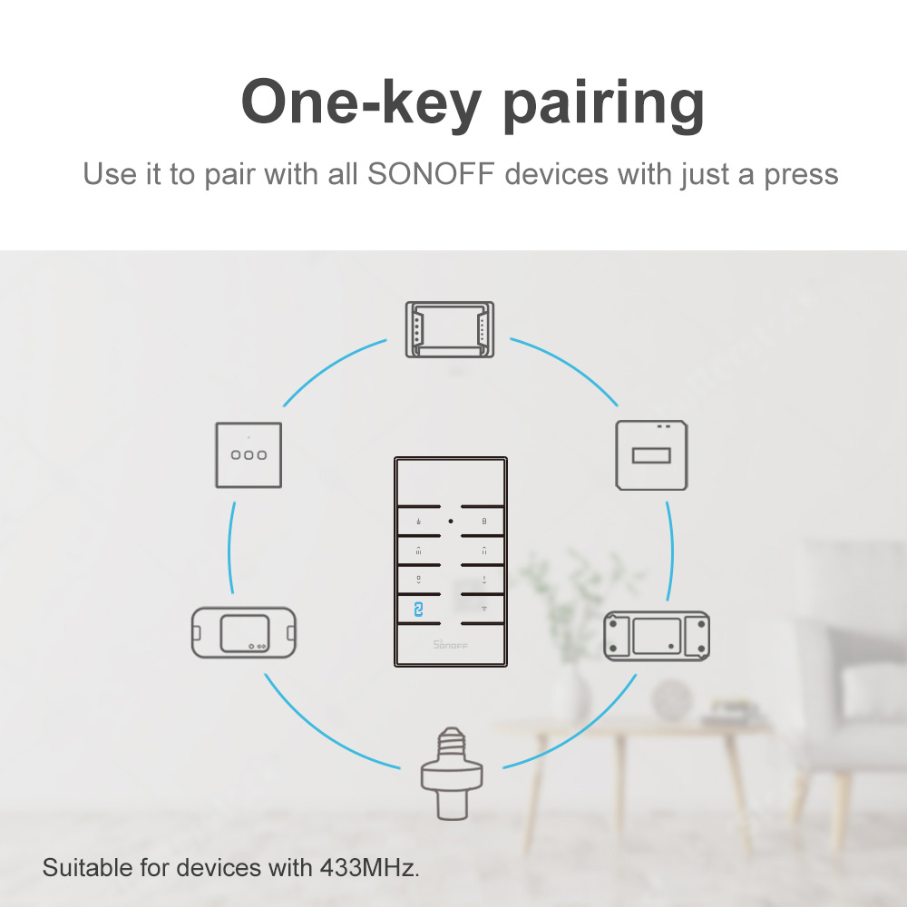 SONOFF RM433 RF 원격 8 단추 원 키 페어 - Sonoff Mini R4 리뷰 및 가격