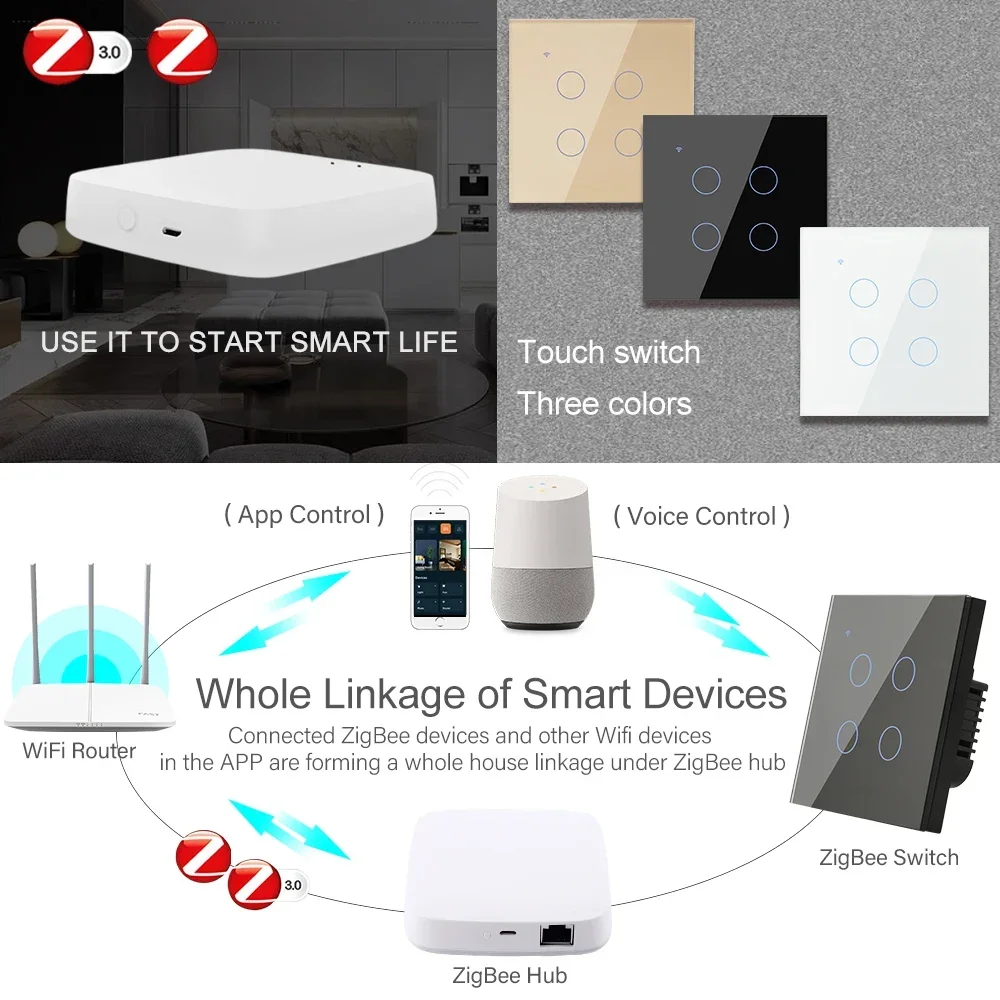 ZigBee 1 2 3 4 중립 스마트 터치 라이트 스 - Tuya 4 Channel 리뷰 및 가격