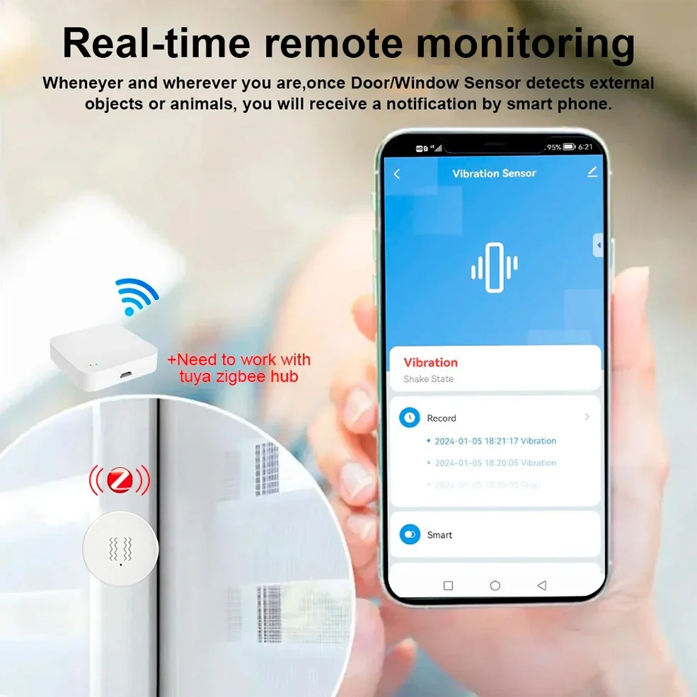 Tuya ZigBee 스마트 진동 및 기울기 센서 홈  - Home Assistant Tuya 리뷰 및 가격