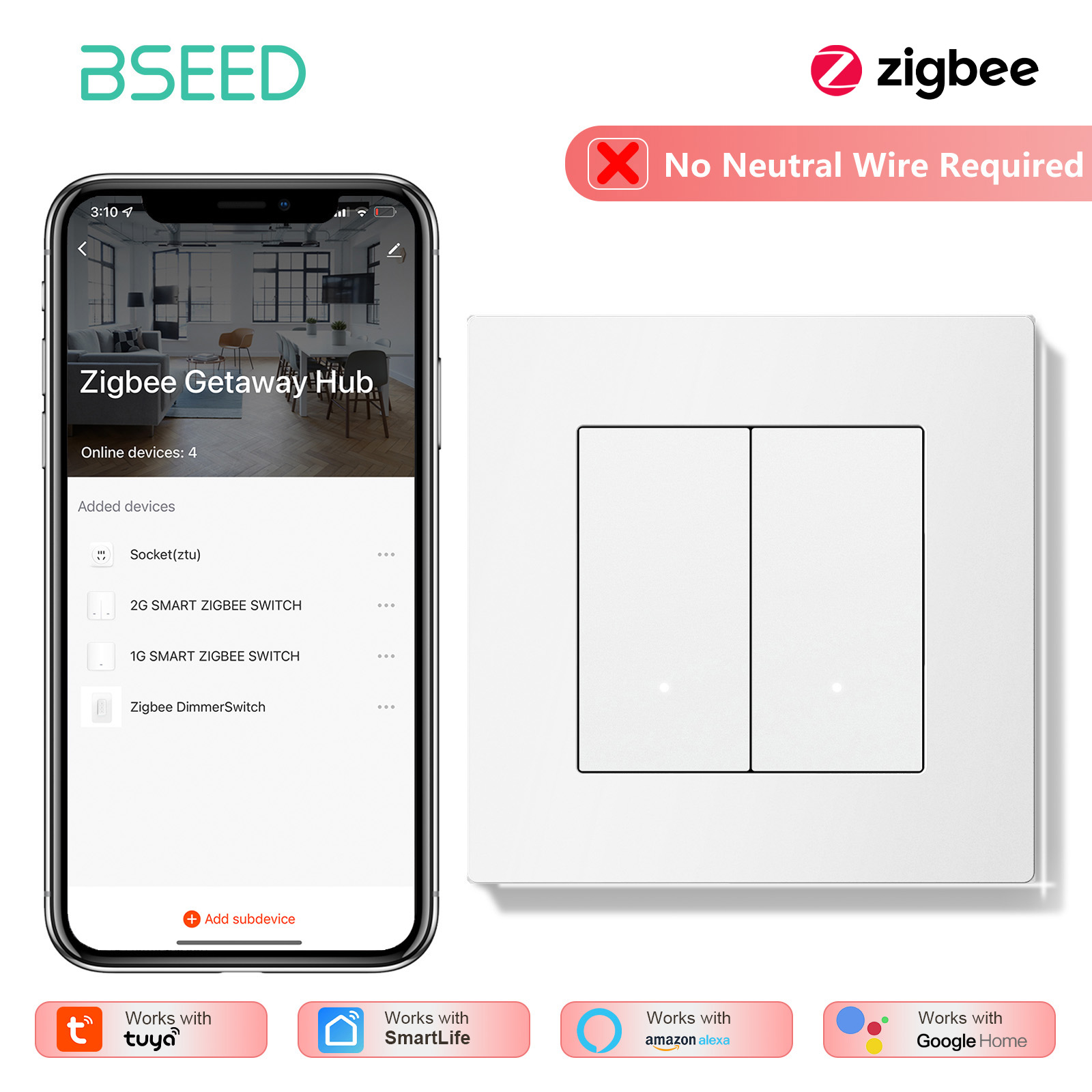 BSEED 1/2/3/4Gang Zigbee 라이트 스 - Tuya 4 Channel 리뷰 및 가격