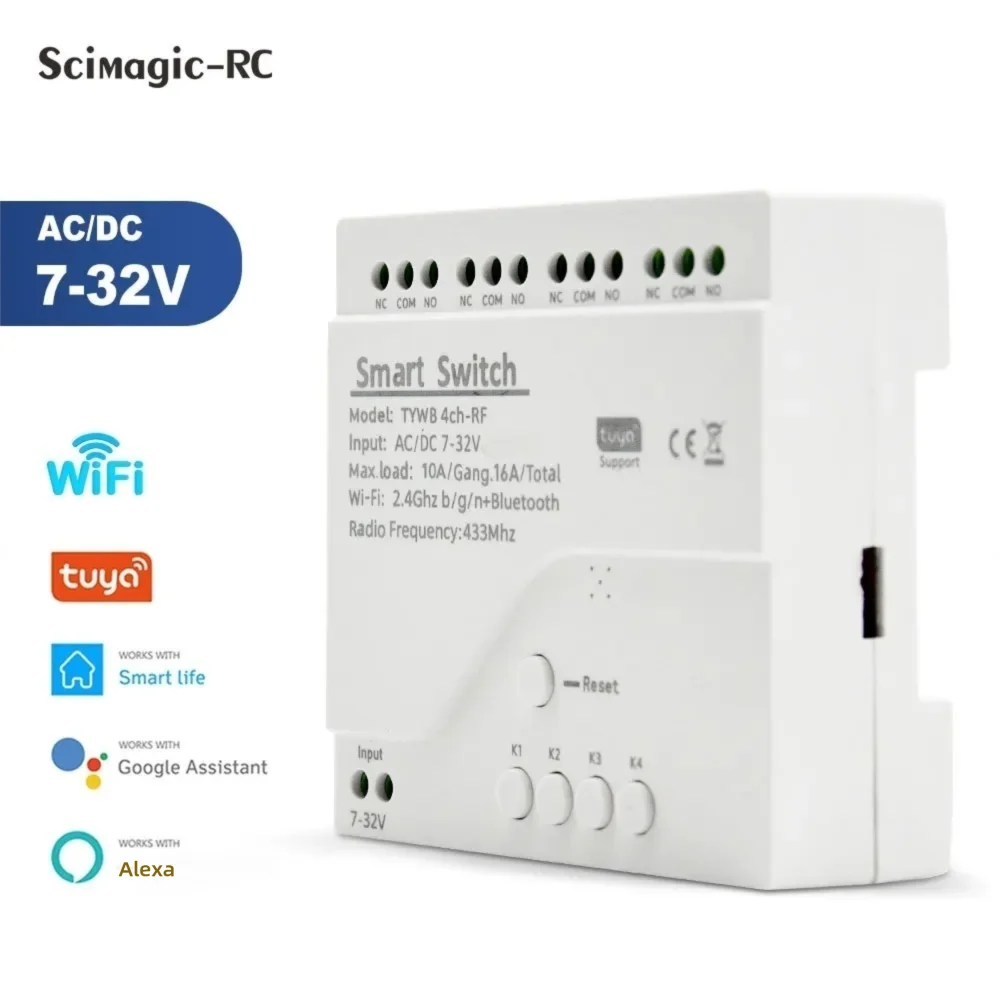 Tuya 스마트 WiFi 7-32V 85-250V 스위 - Tuya 4 Channel 리뷰 및 가격