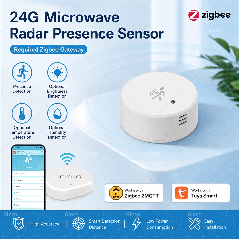 Zigbee 인간 존재 센서 Tuya 24G 레이더 휘 - Tasmota 리뷰 및 가격